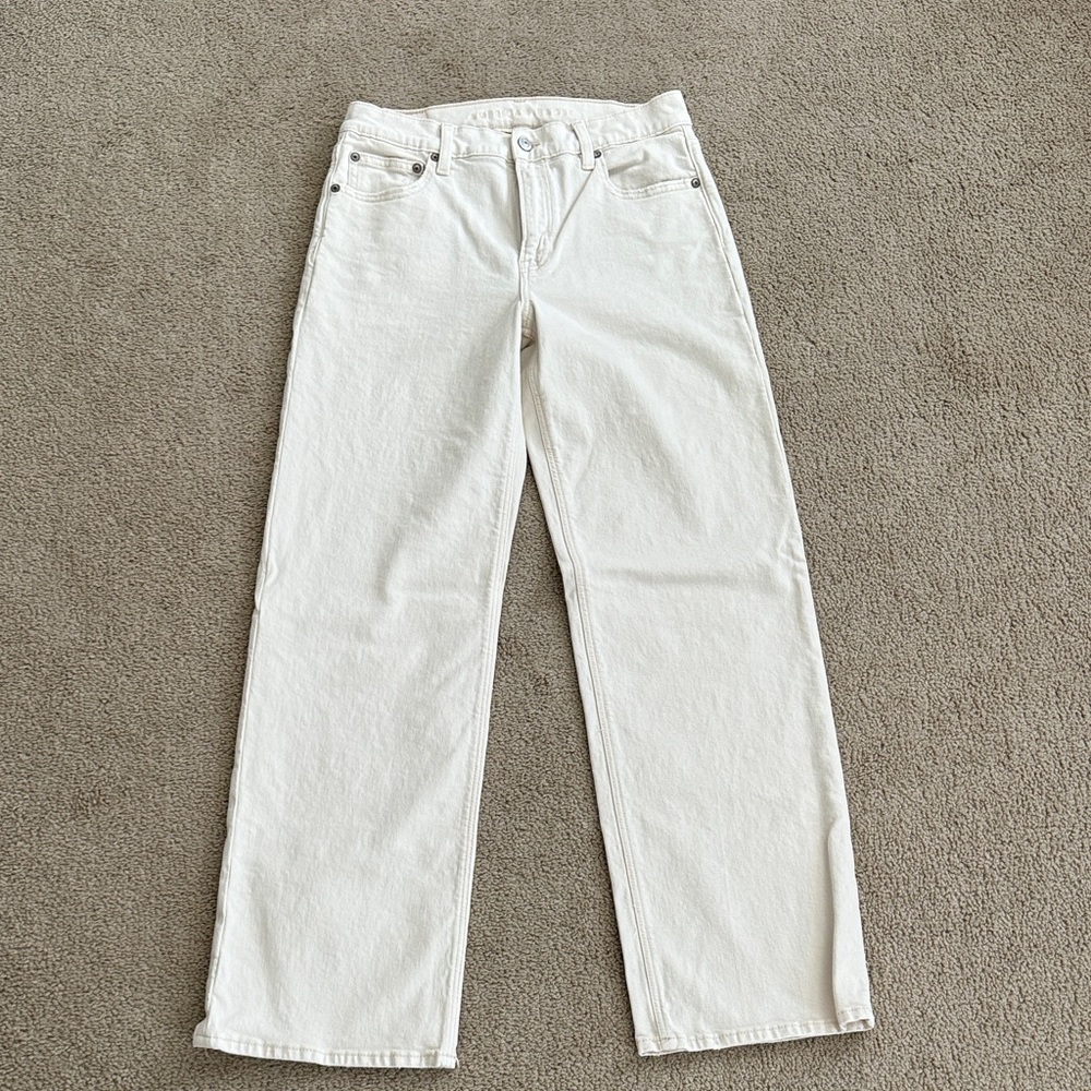 American Eagle Outfitters Cream Denim Pants